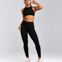 UnifiedMove™ High Waisted Pocket Leggings with Reflective Logo | Black