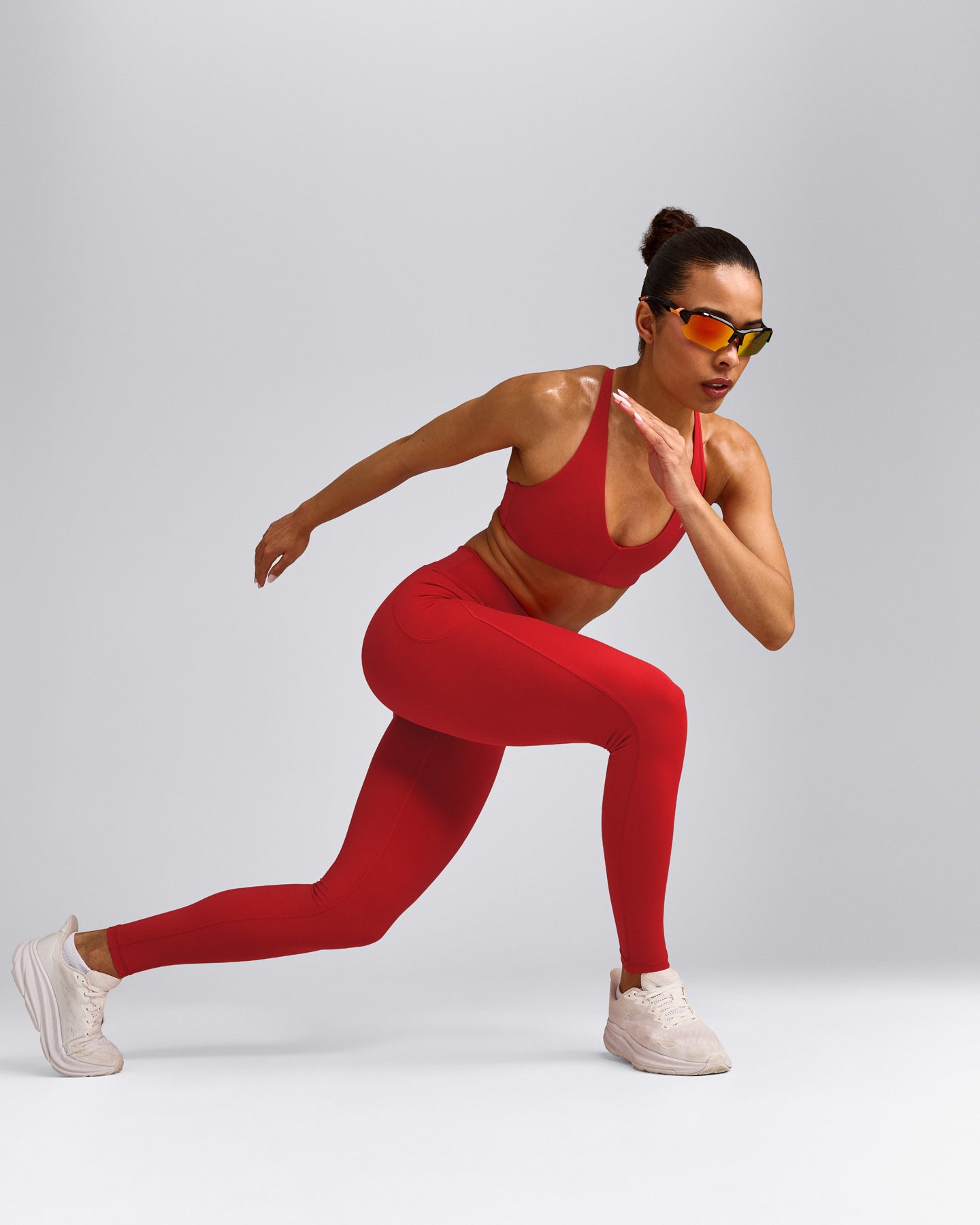 UnifiedMove™ Pocket Leggings with Bonding with Reflective Logo | Muscle Mommy Red