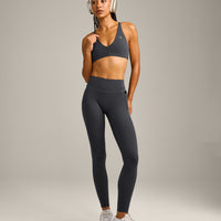 UnifiedMove High Waisted Pocket Leggings with Reflective Logo | Coal