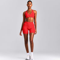 UnifiedMove™ High Waisted Pocket Shorts with Bonding New Branding | Muscle Mommy Red
