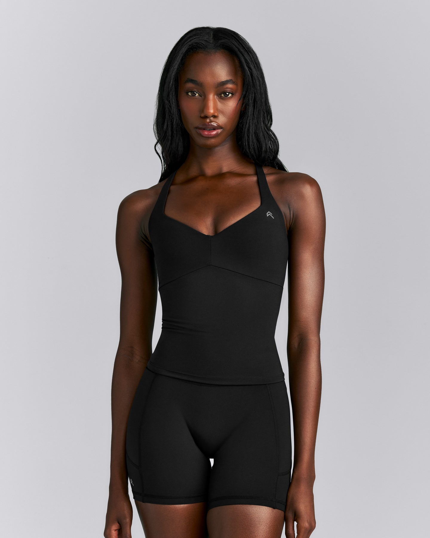 UnifiedMove™ T Back Mid Tank with Built in Bra Shelf | Black