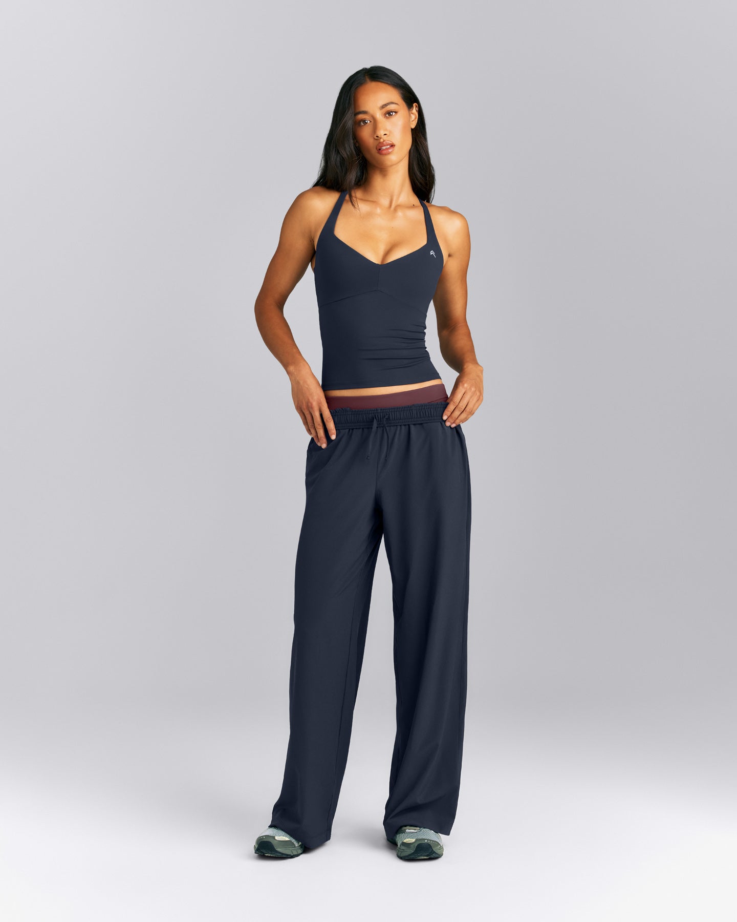 UnifiedMove™ T Back Mid Tank with Built in Bra Shelf | True Blue