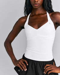 UnifiedMove™ T Back Mid Tank with Built in Bra Shelf | White