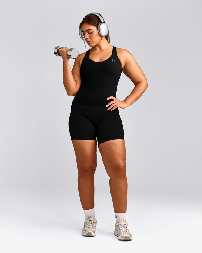 UnifiedMove™ V Neck Cross Back Vest with Reflective Logo | Black