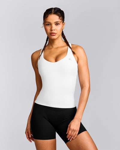 UnifiedMove™ V Neck Cross Back Vest with Reflective Logo | White