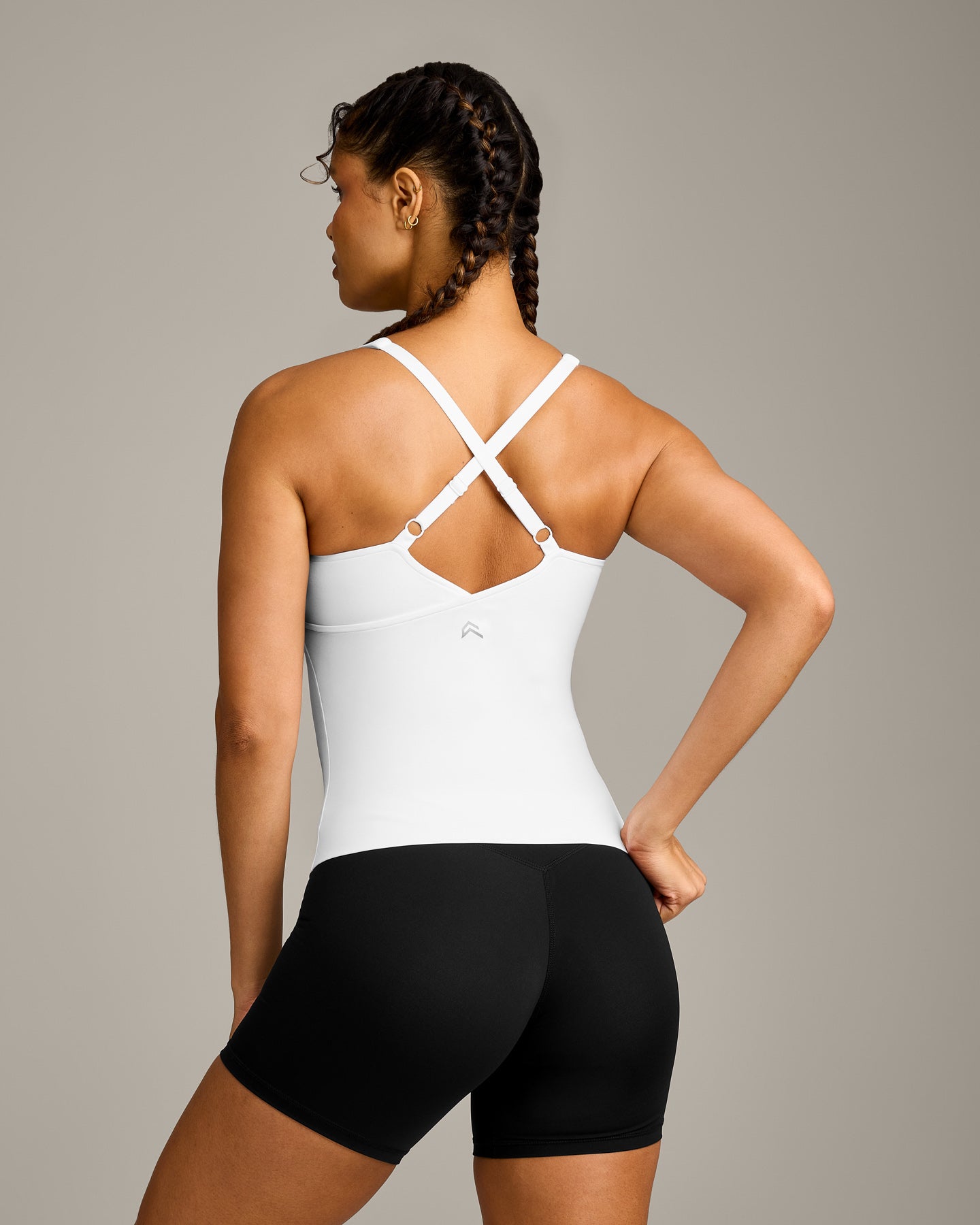 UnifiedMove V Neck Cross Back Vest with Reflective Logo | White