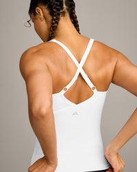 UnifiedMove V Neck Cross Back Vest with Reflective Logo | White