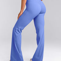 UnifiedMove™ Wrap Flared Bottoms with Reflective Logo | Glaucous Blue