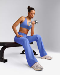 UnifiedMove™ Wrap Flared Bottoms with Reflective Logo | Glaucous Blue