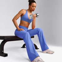 UnifiedMove™ Wrap Flared Bottoms with Reflective Logo | Glaucous Blue