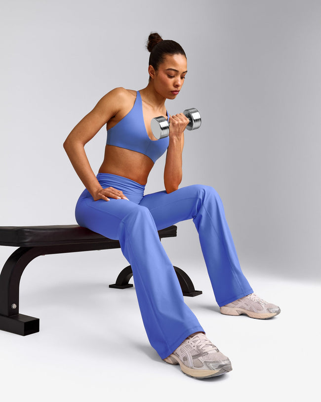 UnifiedMove™ Wrap Flared Bottoms with Reflective Logo | Glaucous Blue