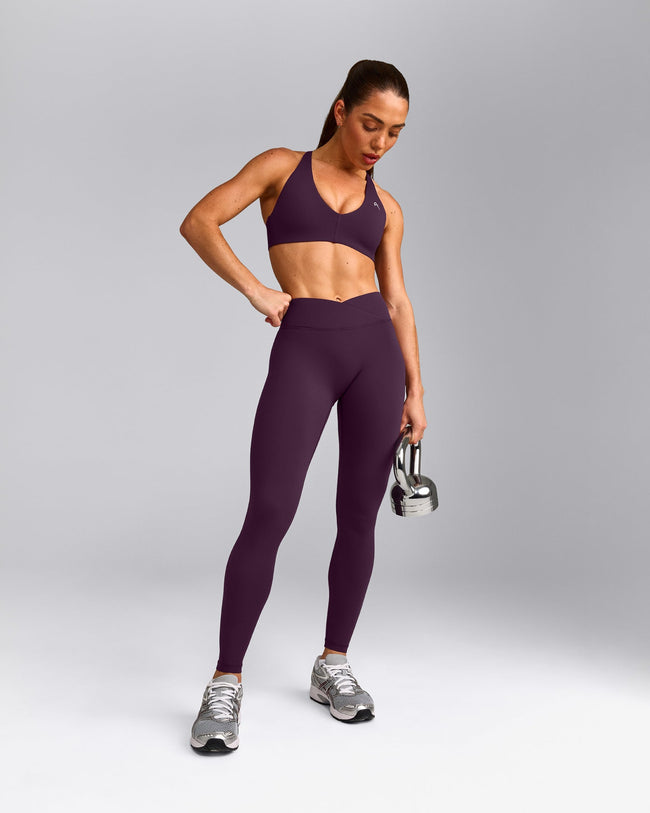 UnifiedMove™ Wrap Leggings with Reflective Logo | Blackberry Purple