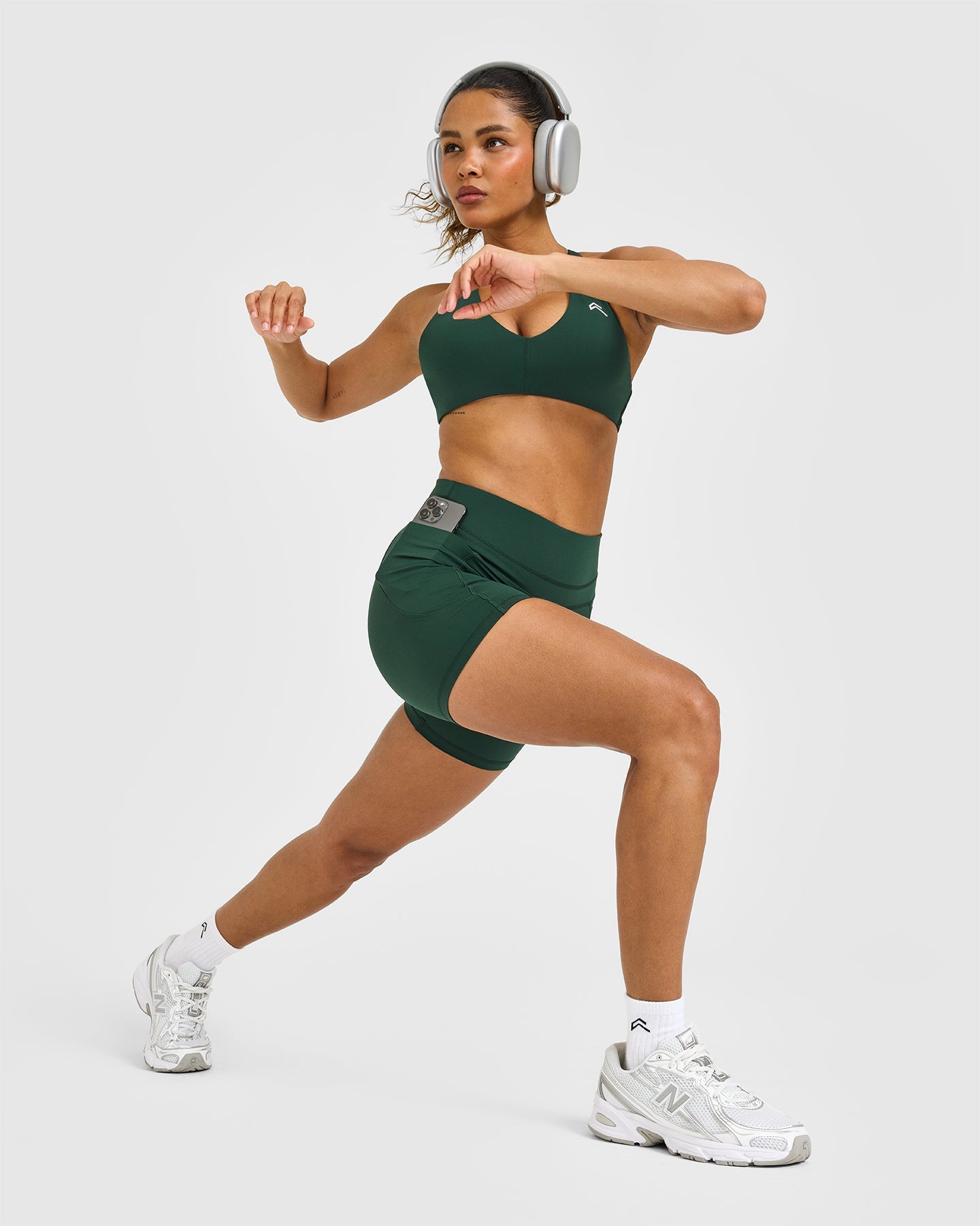 UnifiedMove™ High Waisted Pocket Shorts 6" | Racing Green