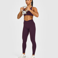 UnifiedMove™ Wrap Leggings White Logo | Blackberry Purple
