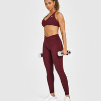 UnifiedMove™ Wrap Leggings White Logo | Rosewood