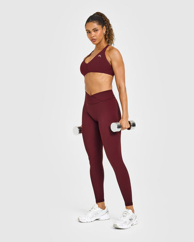 UnifiedMove™ Wrap Leggings White Logo | Rosewood