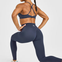 UnifiedMove™ Wrap Leggings White Logo | True Blue