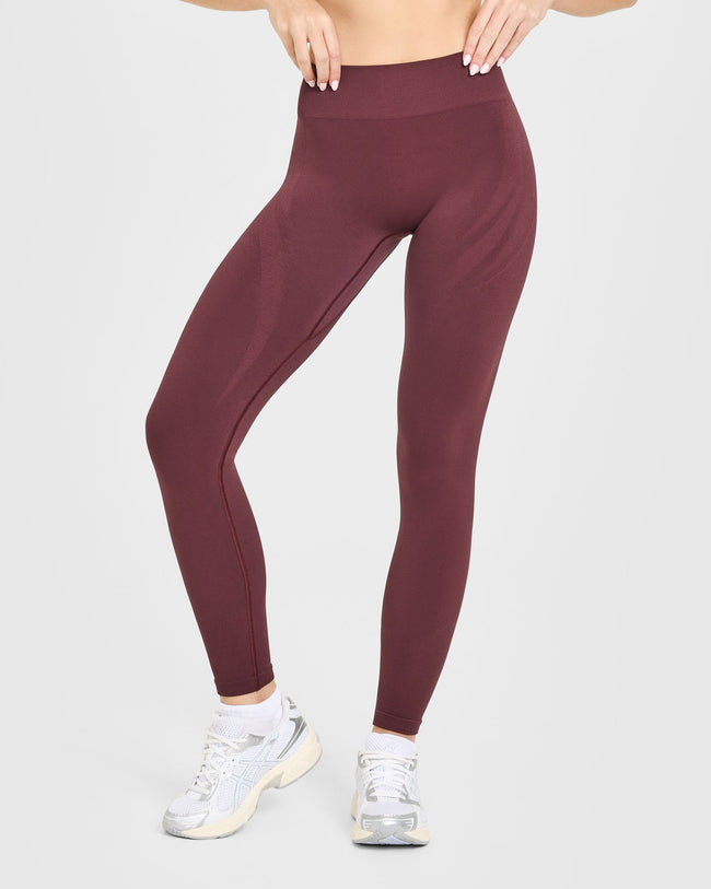 EnhanceLift™ Seamless Leggings with White Logo | Velvet Mocha