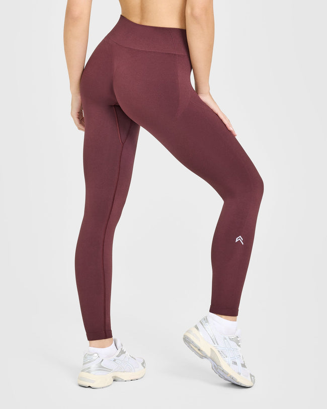 EnhanceLift™ Seamless Leggings with White Logo | Velvet Mocha