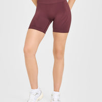 EnhanceLift™ Seamless Shorts with White Logo | Velvet Mocha