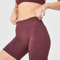 EnhanceLift™ Seamless Shorts with White Logo | Velvet Mocha