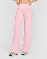 SoftMotion™ Straight Leg Bottoms with White Logo | Cherry Blossom Pink