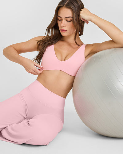 SoftMotion™ Scoop Back Bralette with White Logo | Cherry Blossom Pink