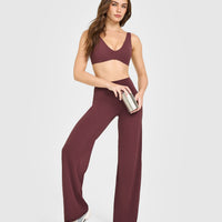 SoftMotion™ Scoop Back Bralette with White Logo | Velvet Mocha