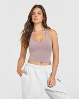 Cotton Fitted Mid Vest | Dusty Purple