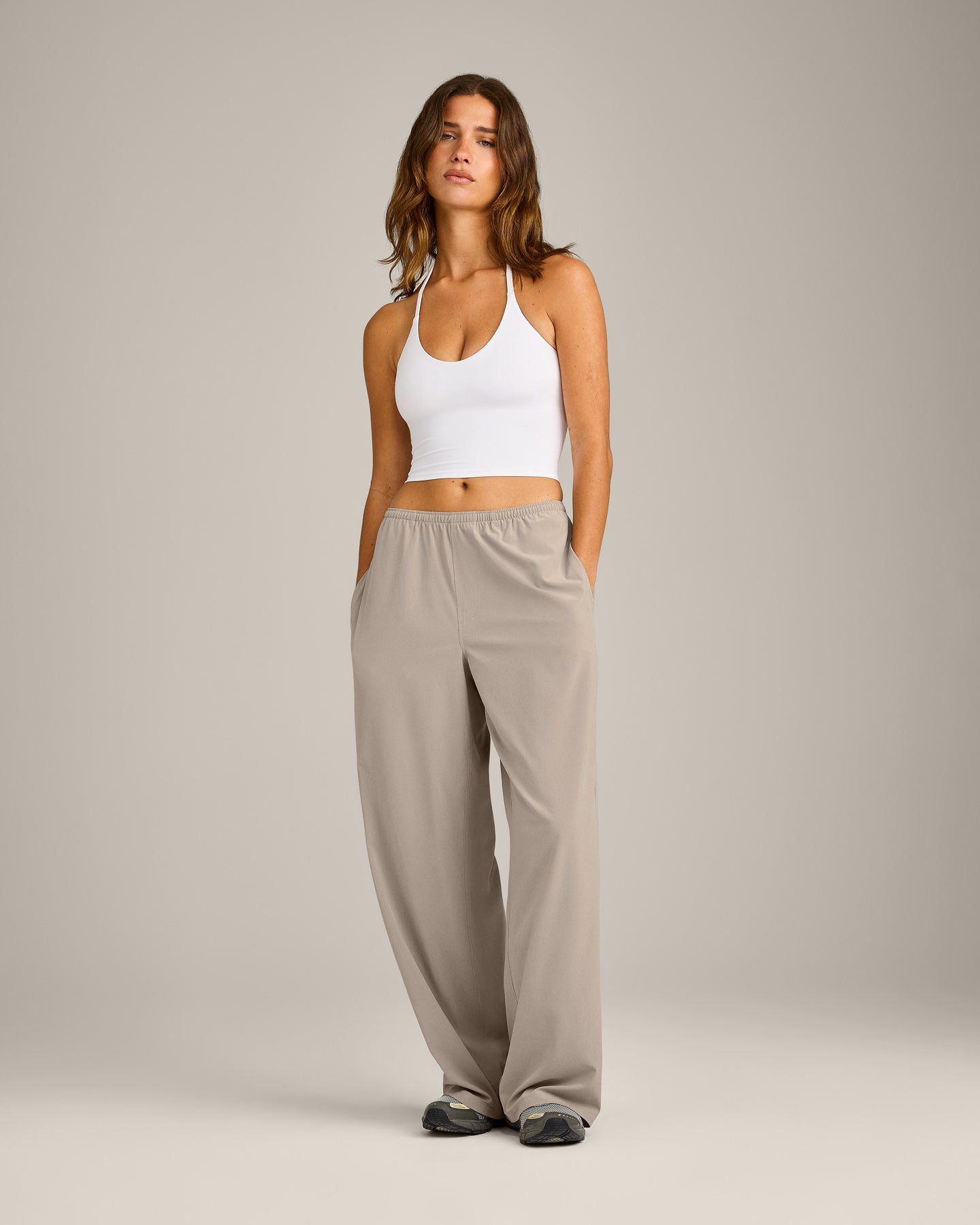 AirMove™ Wide Leg Trousers | Warm Sand