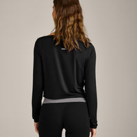 FormeSoft™ Relaxed Slash Neck Long Sleeve Top | Black