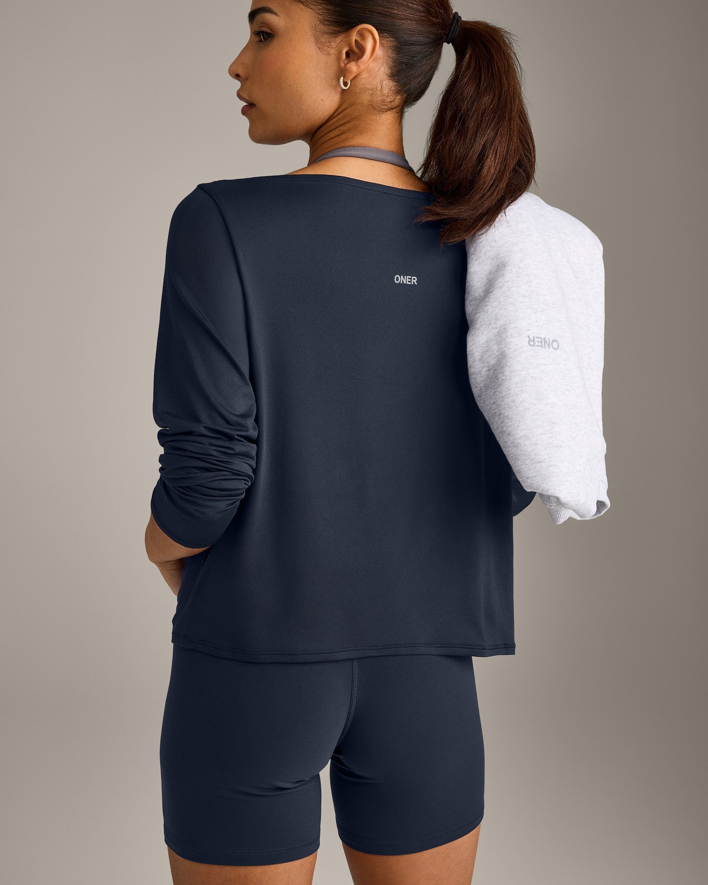 FormeSoft Relaxed Slash Neck Long Sleeve Top | True Blue