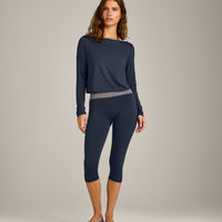 FormeSoft™ Relaxed Slash Neck Long Sleeve Top | True Blue