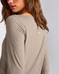 FormeSoft™ Relaxed Slash Neck Long Sleeve Top | Warm Sand