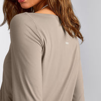 FormeSoft™ Relaxed Slash Neck Long Sleeve Top | Warm Sand