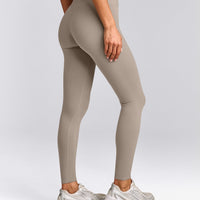 SoftMotion™ High Waisted Leggings with White Logo | Warm Sand
