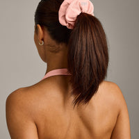 SoftMotion™ Scrunchie with Grey Logo | Peach Orange