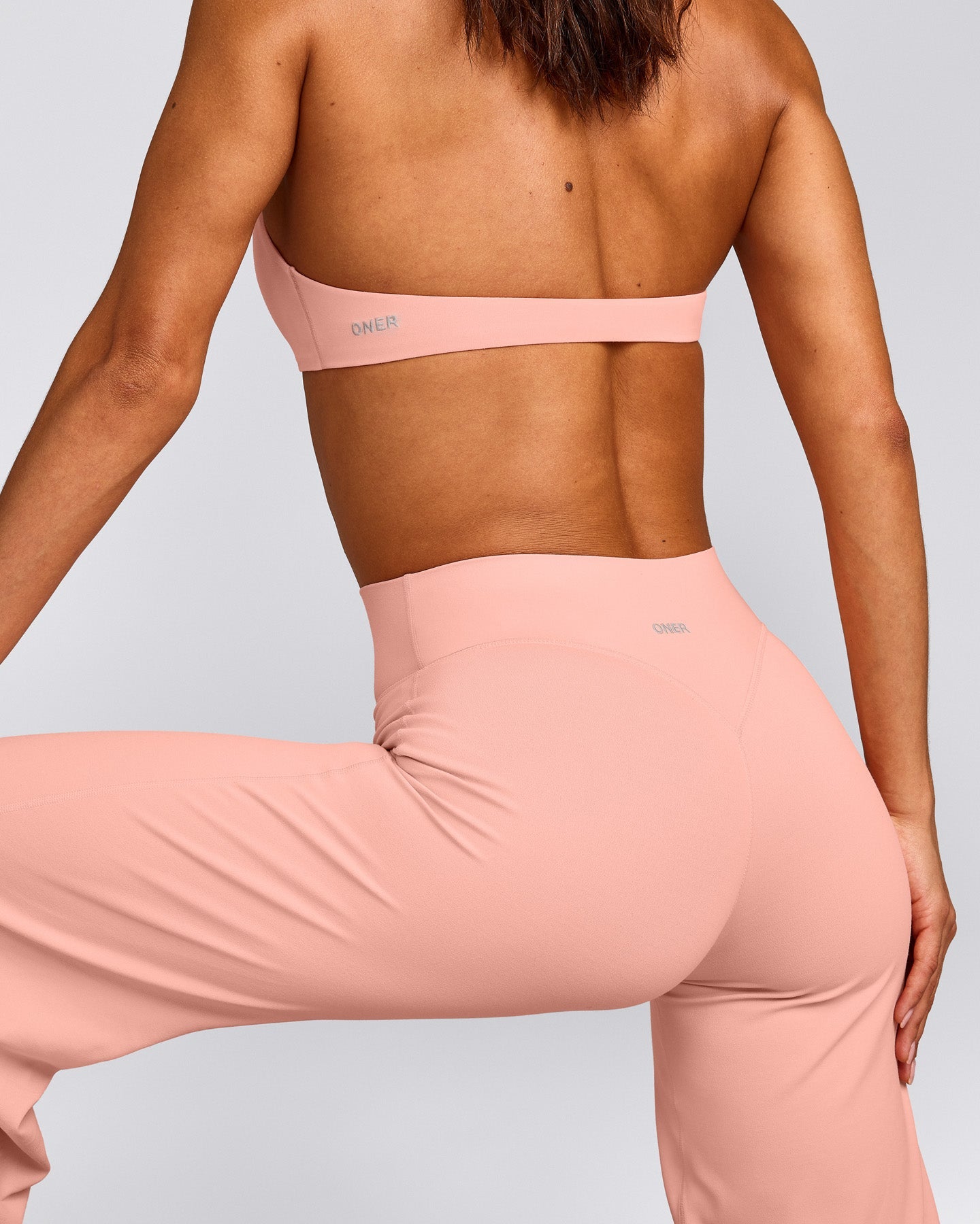 SoftMotion™ Straight Leg Bottoms with Grey Logo | Peach Orange