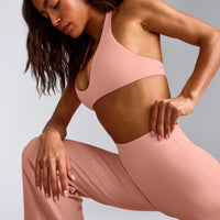 SoftMotion™ Straight Leg Bottoms with Grey Logo | Peach Orange