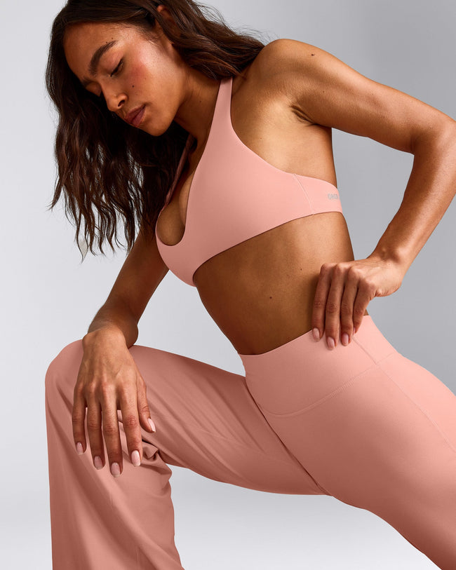 SoftMotion™ Straight Leg Bottoms with Grey Logo | Peach Orange
