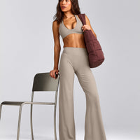 SoftMotion™ Straight Leg Pants with White Logo | Warm Sand