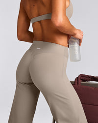 SoftMotion™ Straight Leg Pants with White Logo | Warm Sand