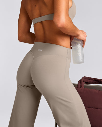 SoftMotion™ Straight Leg Pants with White Logo | Warm Sand