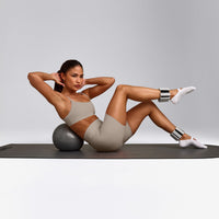 SoftMotion™ Strappy Sports Bra with White Logo | Warm Sand