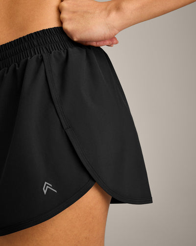 AirMove™ Lined Shorts 3" with Reflective Logo | Black