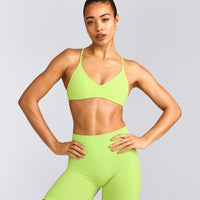 EasyLift™ Ultra Minimal Bralette with Gray Logo | Citrus Green