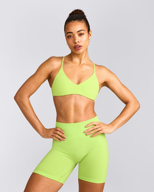 EasyLift™ Ultra Minimal Bralette with Gray Logo | Citrus Green
