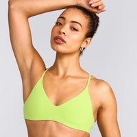 EasyLift™ Ultra Minimal Bralette with Gray Logo | Citrus Green