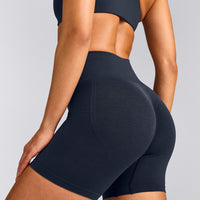 EffortlessLift™ Seamless Shorts with Grey Logo | True Blue