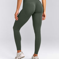 EffortlessLift™ Seamless Leggings with Grey Logo | Dark Khaki